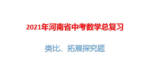 2021年河南省中考数学总复习：类比、拓展探究题