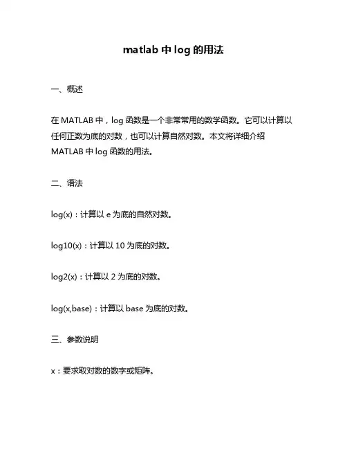 matlab中log的用法