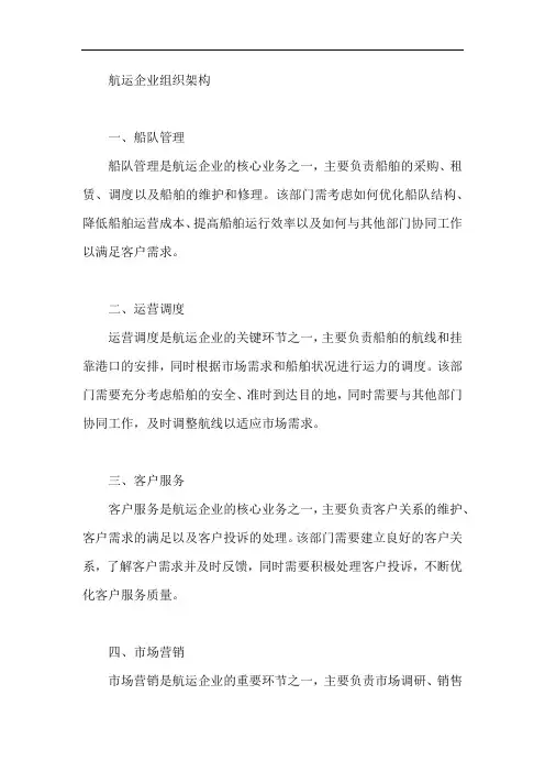 航运企业组织架构