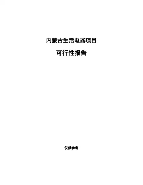内蒙古生活电器项目可行性报告
