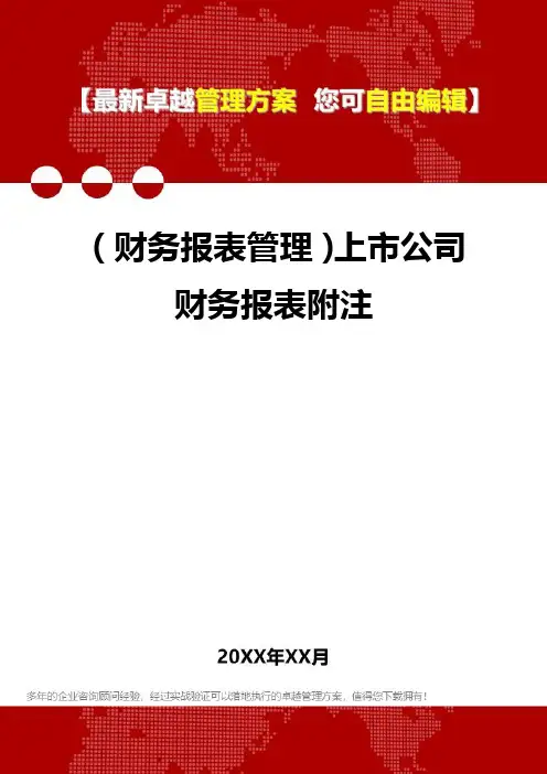 2020年(财务报表管理)上市公司财务报表附注