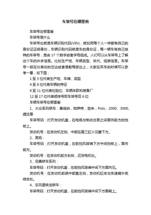 车架号在哪里看
