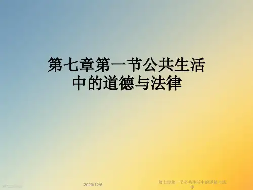 第七章第一节公共生活中的道德与法律