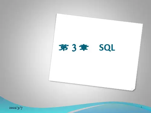 SQL基础入门PPT课件