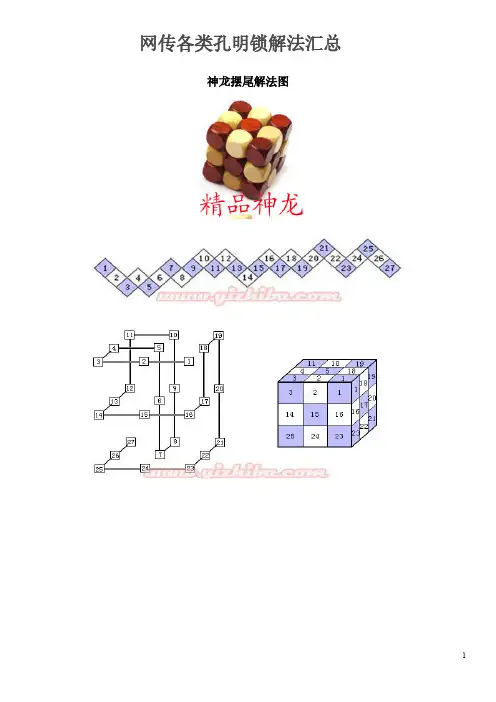 各类孔明锁解法汇总