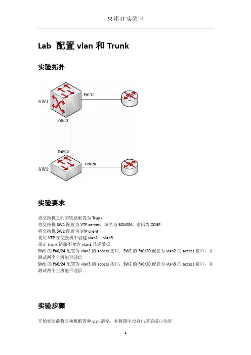 CCNP交换实验手册