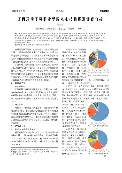 江西环境工程职业学院木本植物资源调查分析