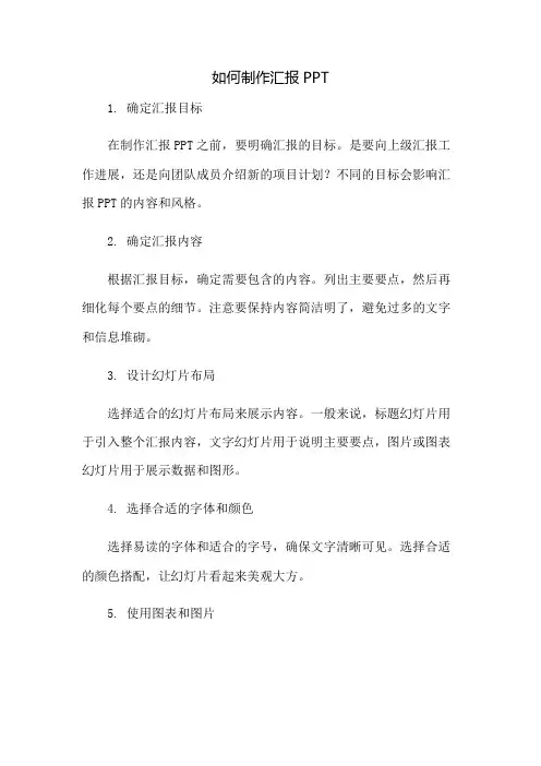 如何制作汇报ppt