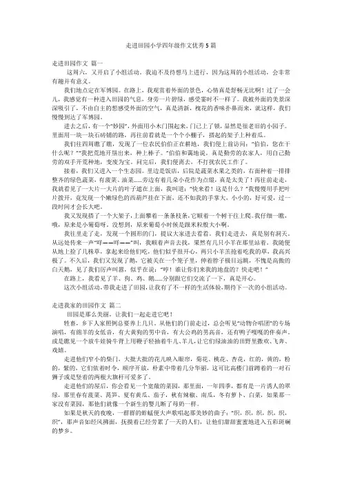 走进田园小学四年级作文优秀5篇