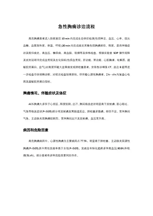 急性胸痛诊治流程