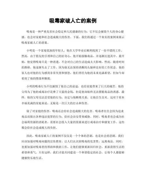 吸毒家破人亡的案例