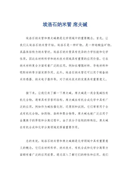 埃洛石纳米管 席夫碱