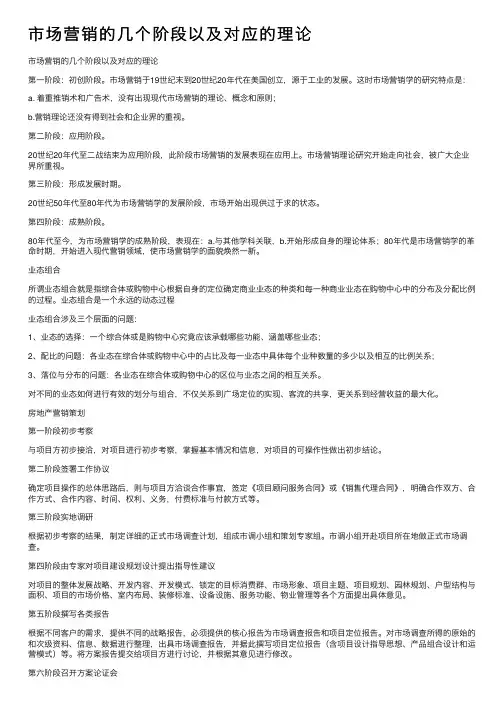 市场营销的几个阶段以及对应的理论