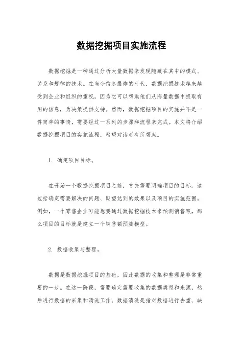 数据挖掘项目实施流程