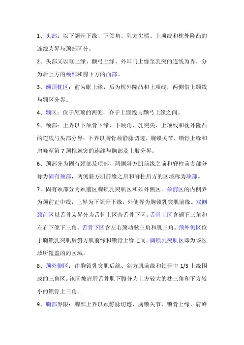 人体解剖定义