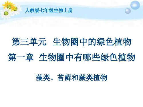【人教版】初中七年级生物上册第3单元第1章生物圈中有哪些绿色植物课件