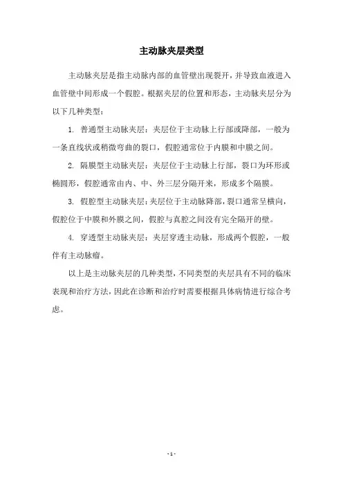 主动脉夹层类型