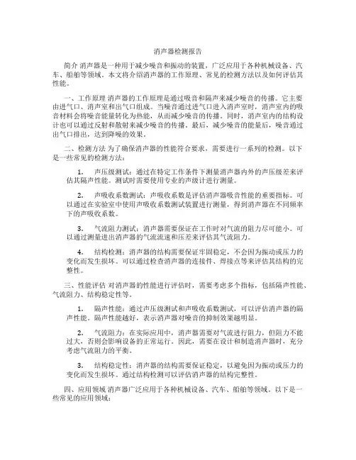 消声器检测报告