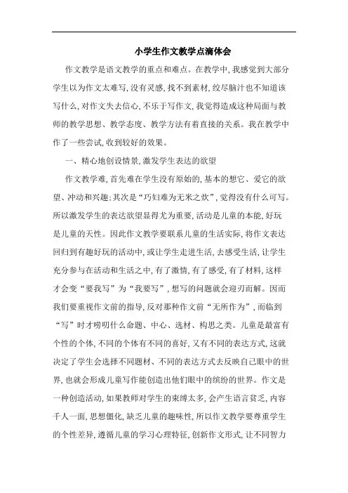 小学生作文教学点滴体会