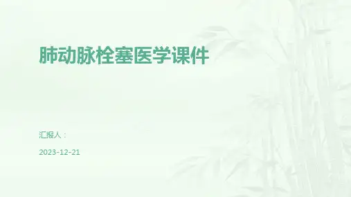 肺动脉栓塞医学课件