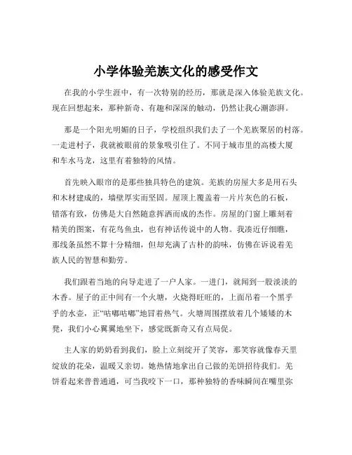 小学体验羌族文化的感受作文