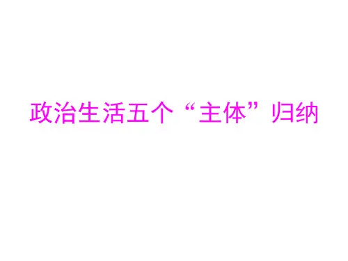 政治生活五个“主体”归纳