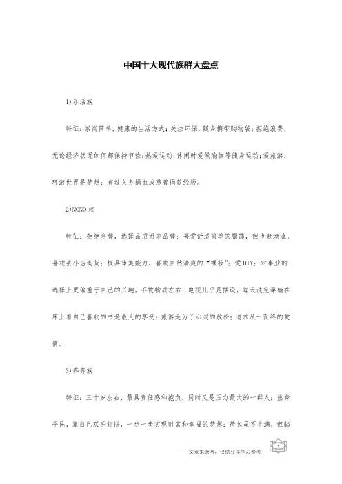 中国十大现代族群大盘点
