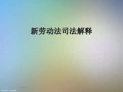 新劳动法司法解释