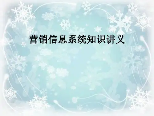 营销信息系统知识讲义