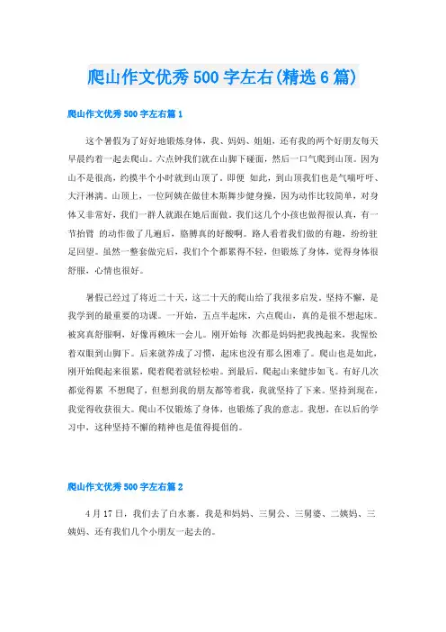 爬山作文优秀500字左右(精选6篇)