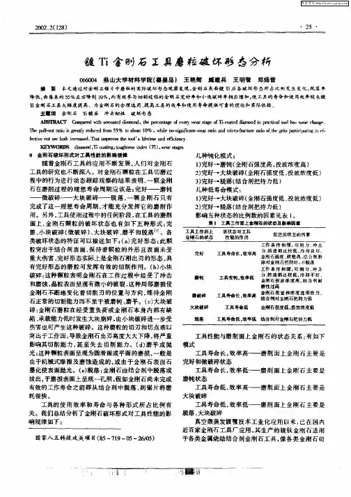 镀Ti金刚石工具磨粒破坏形态分析