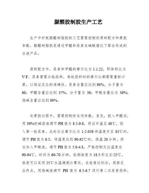 脲醛胶制胶生产工艺