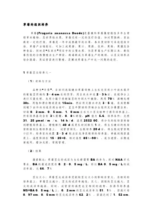 [论文]草莓的组织培养
