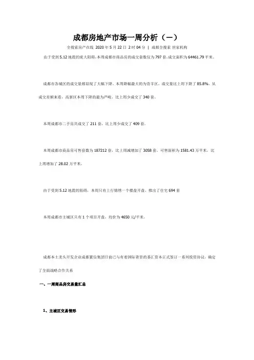 成都房地产市场一周分析(-)