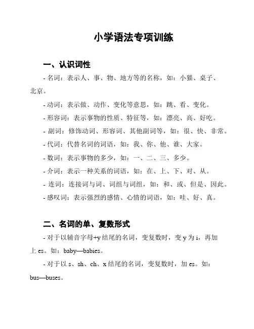 小学语法专项训练