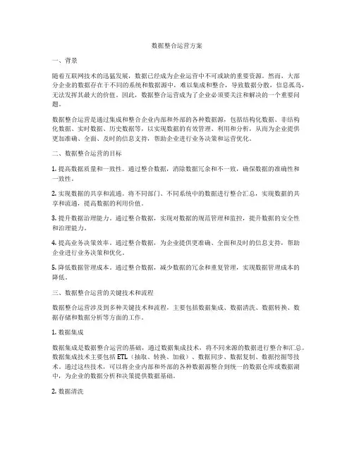 数据整合运营方案