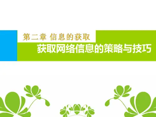 高中信息技术获取网络信息的策略与技巧 (2)优秀课件