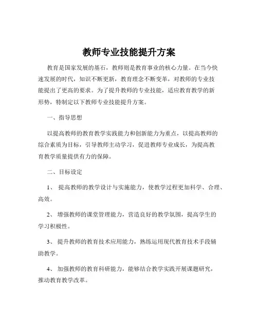 教师专业技能提升方案