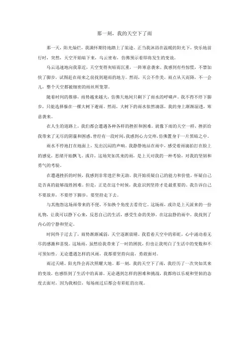 那一刻,我的天空下了雨800