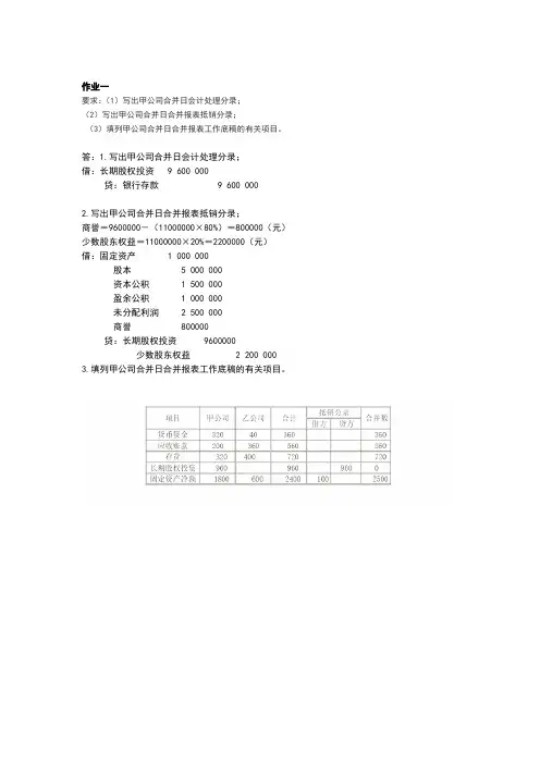 2018年的电大高级财务会计形考任务答案详解全1~4