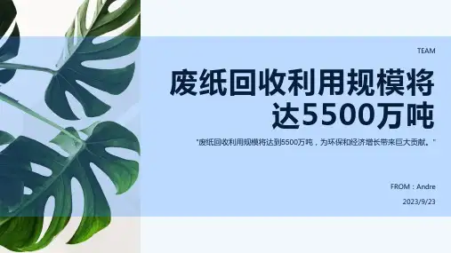 2023年废纸每斤上涨1毛钱 预计2022年废纸回收利用规模将达到5500万吨报告模板
