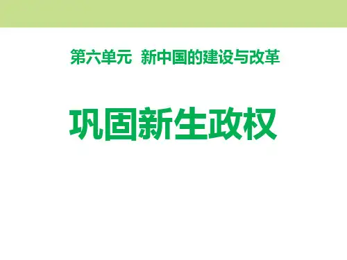 人教版历史与社会九年级下册巩固新生政权