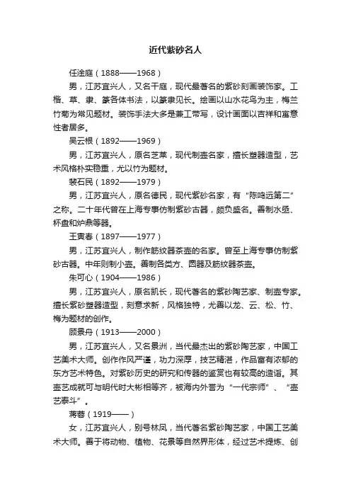 近代紫砂名人
