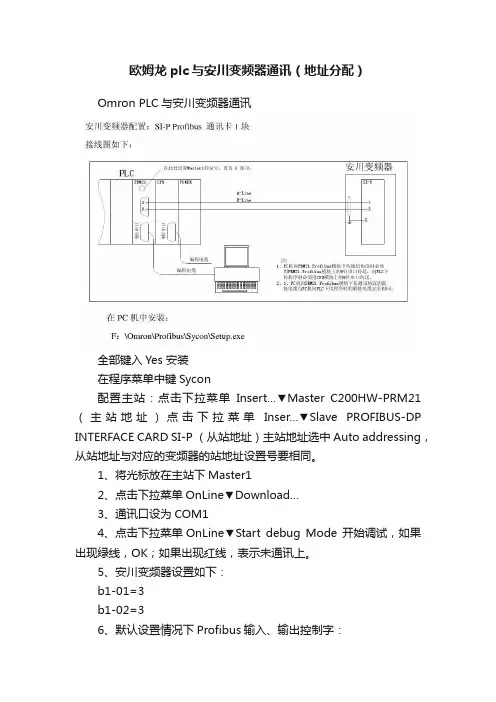 欧姆龙plc与安川变频器通讯（地址分配）