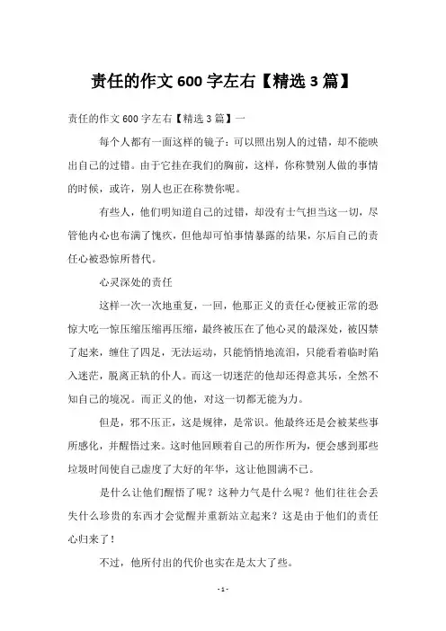 责任的作文600字左右【3篇】
