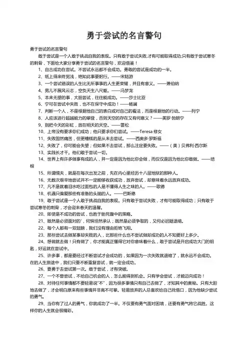 勇于尝试的名言警句