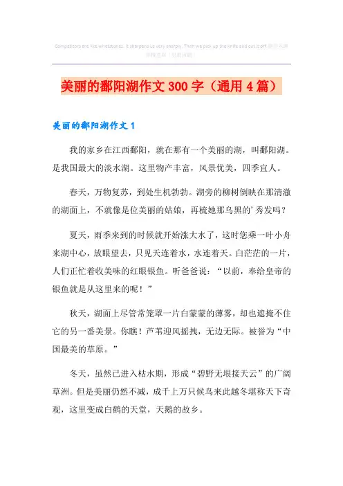 美丽的鄱阳湖作文300字(通用4篇)