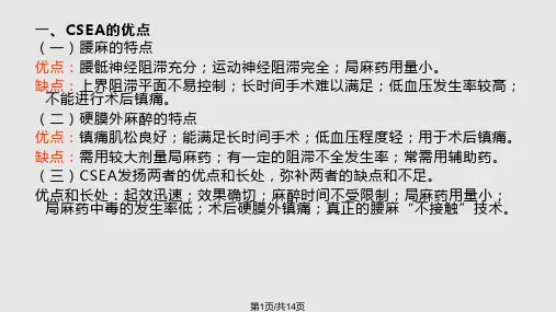 腰硬联合阻滞麻醉风险和并发症PPT课件