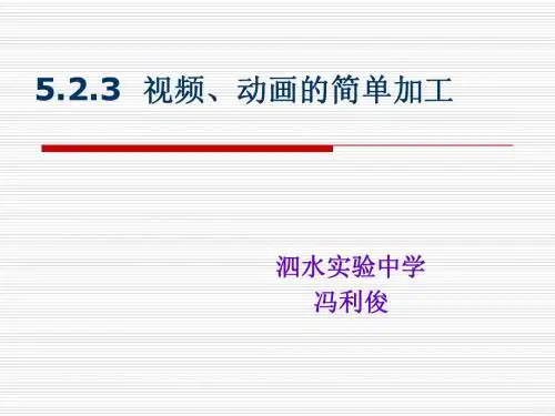 视频、动画的简单加工