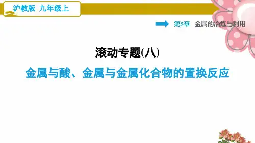 沪教版九年级化学上册滚动专题(八) 金属与酸、金属与金属化合物的置换反应ppt课件